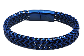 Blue Anodized Stainless Steel Bracelet