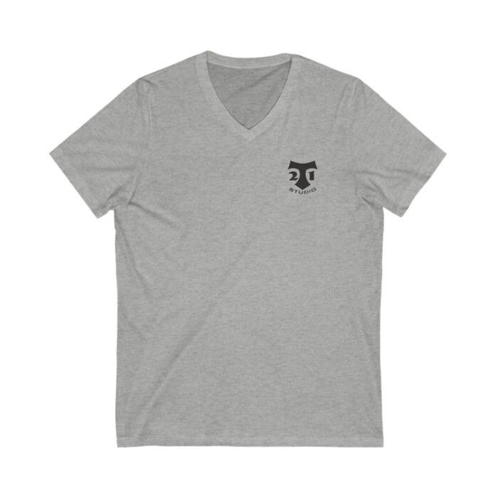 t 21 logoUnisex Jersey Short Sleeve V-Neck Tee - Image 3